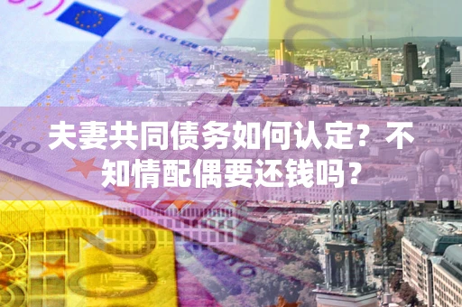 武汉夫妻共同债务如何认定？不知情配偶要还钱吗？