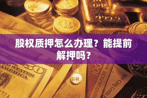 武汉股权质押怎么办理？能提前解押吗？